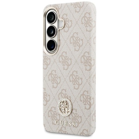 Guess nakładka 4G Rhinestone Round Logo MagSafe do Samsung Galaxy S26 różowa