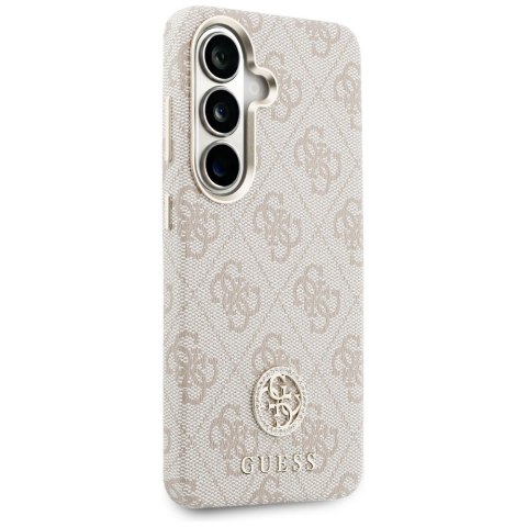 Guess nakładka 4G Rhinestone Round Logo MagSafe do Samsung Galaxy S26 różowa