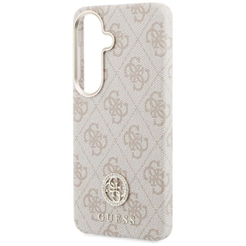 Guess nakładka 4G Rhinestone Round Logo MagSafe do Samsung Galaxy S26 różowa