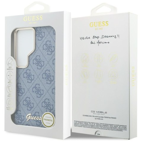 Guess nakładka 4G Script MagSafe do Samsung Galaxy S26 Ultra niebieska