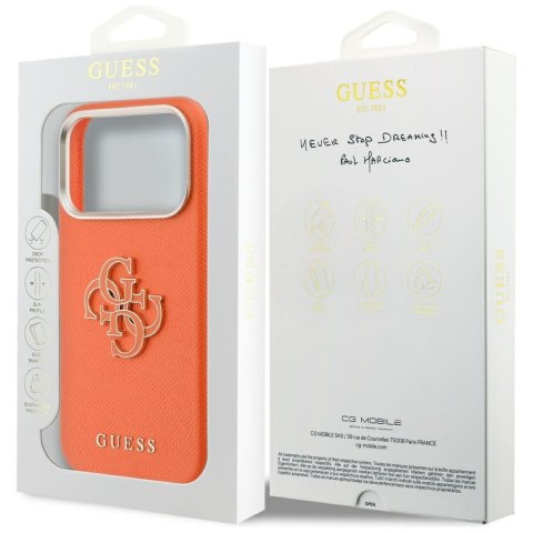 Guess nakładka HC PU FW RESIN LOGO ORANGE do iPhone 17 Pro Max 6,9" pomarańczowa