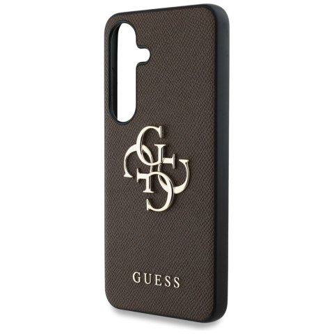 Guess nakładka HC PU Grained Big 4G and Classic Logo do Samsung Galaxy S25 Plus brązowa