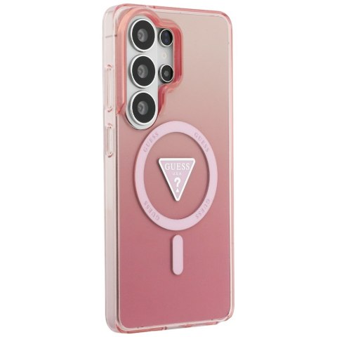 Guess nakładka IML Gradient Triangle MagSafe do Samsung Galaxy S26 Ultra różowa