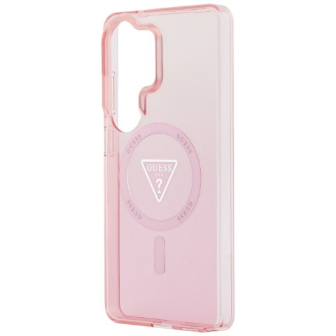 Guess nakładka IML Gradient Triangle MagSafe do Samsung Galaxy S26 Ultra różowa