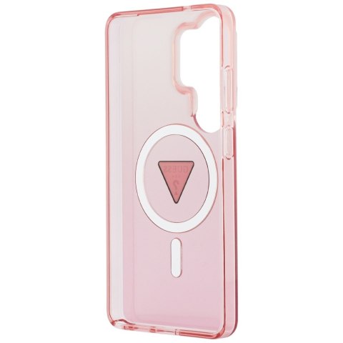 Guess nakładka IML Gradient Triangle MagSafe do Samsung Galaxy S26 Ultra różowa