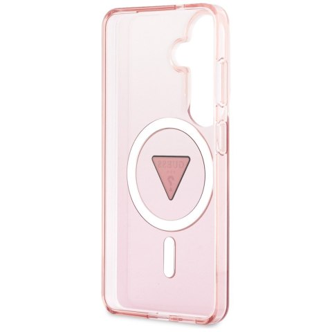Guess nakładka IML Gradient Triangle MagSafe do Samsung Galaxy S26 różowa