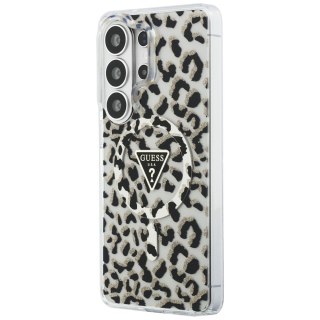 Guess nakładka IML Leopard Print Triangle MagSafe do Samsung Galaxy S26 Ultra czarna