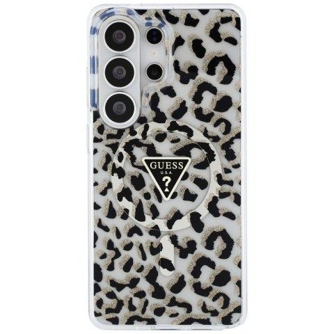 Guess nakładka IML Leopard Print Triangle MagSafe do Samsung Galaxy S26 Ultra czarna