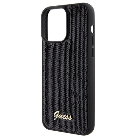 Guess nakładka do iPhone 15 Pro Max 6,7" GUHCP15XPSFDGSK czarna HC Sequin Script Metal