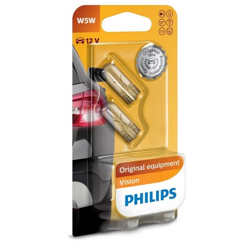 Philips Żarówka samochodowa W5W 2szt. 12V 5W 12961B2