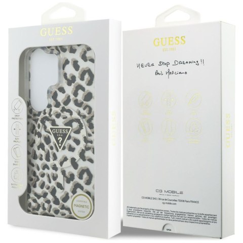 Guess nakładka IML Leopard Print Triangle MagSafe do Samsung Galaxy S26 Ultra czarna