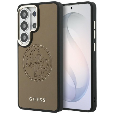 Guess nakładka Perforated Logo MagSafe do Samsung Galaxy S26 Ultra brązowa