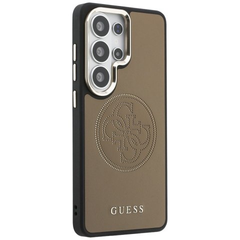 Guess nakładka Perforated Logo MagSafe do Samsung Galaxy S26 Ultra brązowa