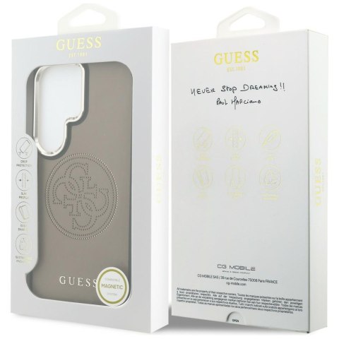 Guess nakładka Perforated Logo MagSafe do Samsung Galaxy S26 Ultra brązowa