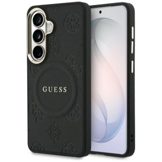 Guess nakładka Saffiano Peony Embossed Ring MagSafe do Samsung Galaxy S26 Plus czarna
