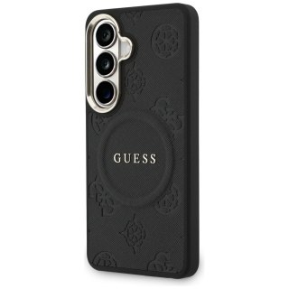 Guess nakładka Saffiano Peony Embossed Ring MagSafe do Samsung Galaxy S26 Plus czarna