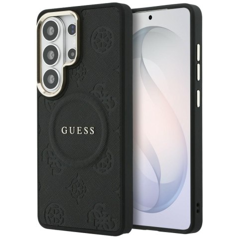 Guess nakładka Saffiano Peony Embossed Ring MagSafe do Samsung Galaxy S26 Ultra czarna