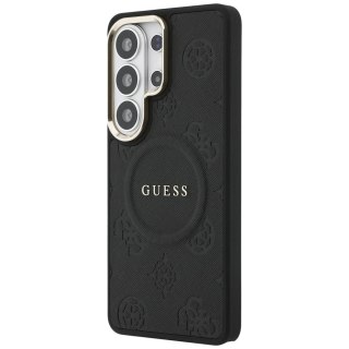 Guess nakładka Saffiano Peony Embossed Ring MagSafe do Samsung Galaxy S26 Ultra czarna