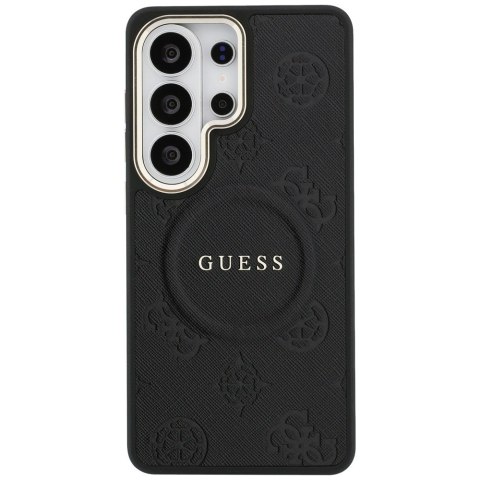 Guess nakładka Saffiano Peony Embossed Ring MagSafe do Samsung Galaxy S26 Ultra czarna