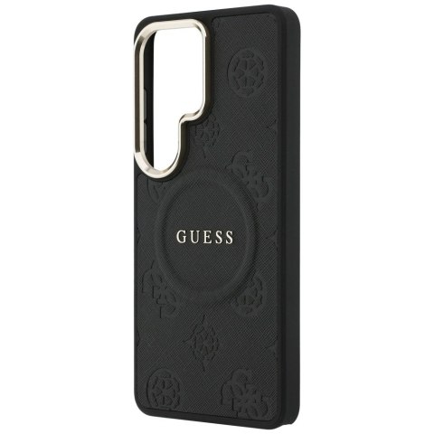 Guess nakładka Saffiano Peony Embossed Ring MagSafe do Samsung Galaxy S26 Ultra czarna