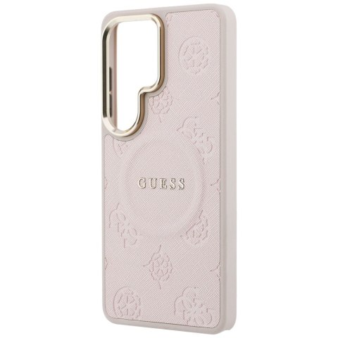 Guess nakładka Saffiano Peony Embossed Ring MagSafe do Samsung Galaxy S26 Ultra różowa