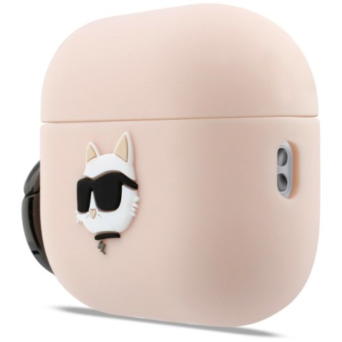 Karl Lagerfeld etui Silicone Chaupette Head 3D do AirPods Pro 3 różowy