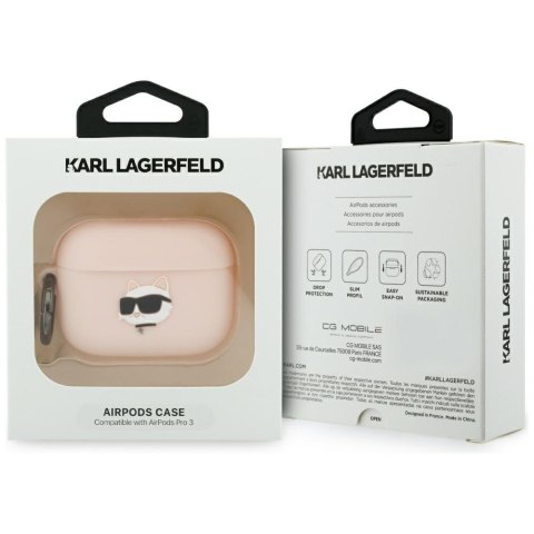 Karl Lagerfeld etui Silicone Chaupette Head 3D do AirPods Pro 3 różowy