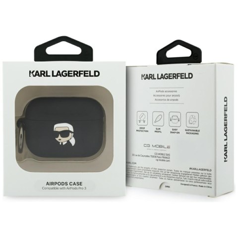 Karl Lagerfeld etui Silicone Karl Head 3D do AirPods Pro 3 czarny