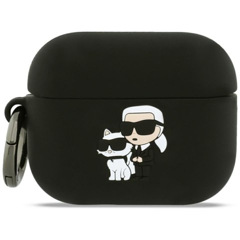 Karl Lagerfeld etui Silicone Karl&Chaupette Head 3D do AirPods Pro 3 czarny