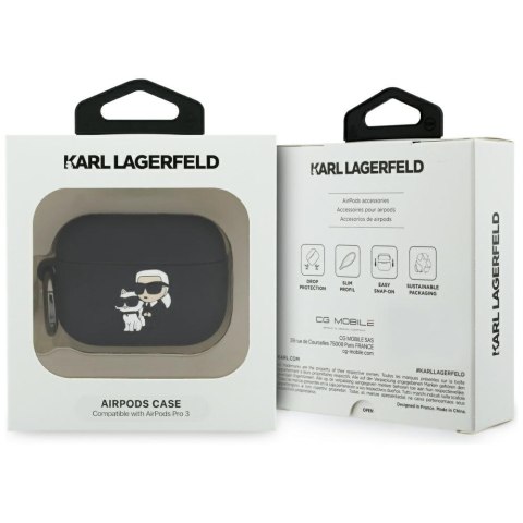 Karl Lagerfeld etui Silicone Karl&Chaupette Head 3D do AirPods Pro 3 czarny