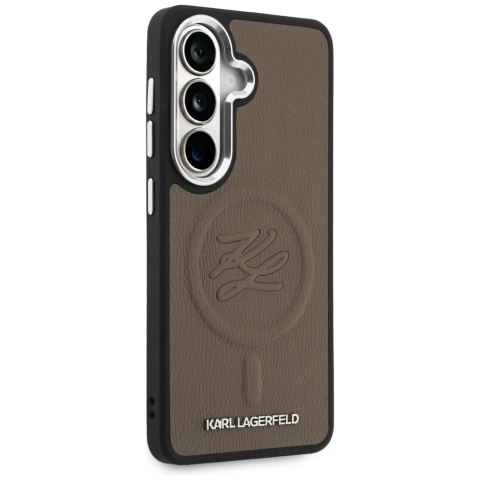Karl Lagerfeld nakładka Embossed Ring Initials MagSafe do Samsung Galaxy S26 Plus brązowa