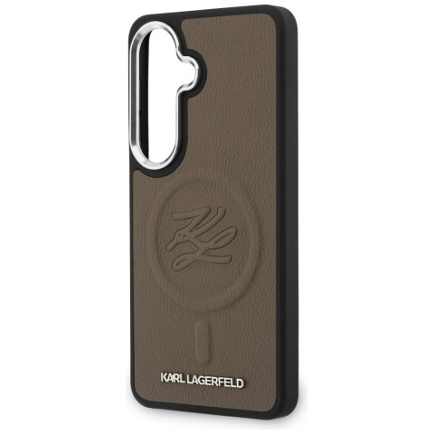 Karl Lagerfeld nakładka Embossed Ring Initials MagSafe do Samsung Galaxy S26 Plus brązowa