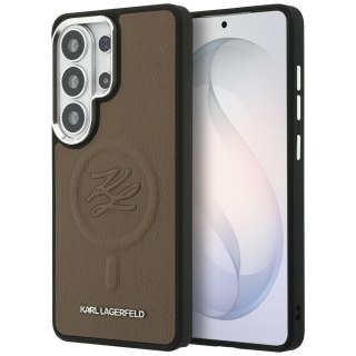 Karl Lagerfeld nakładka Embossed Ring Initials MagSafe do Samsung Galaxy S26 Ultra brązowa