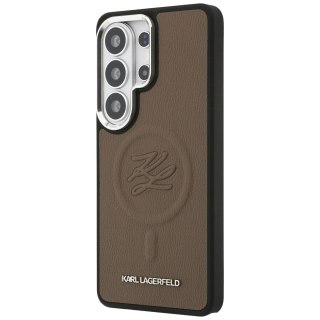 Karl Lagerfeld nakładka Embossed Ring Initials MagSafe do Samsung Galaxy S26 Ultra brązowa