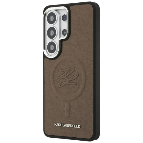 Karl Lagerfeld nakładka Embossed Ring Initials MagSafe do Samsung Galaxy S26 Ultra brązowa