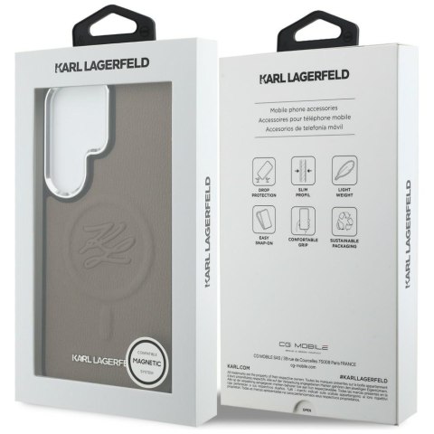 Karl Lagerfeld nakładka Embossed Ring Initials MagSafe do Samsung Galaxy S26 Ultra brązowa