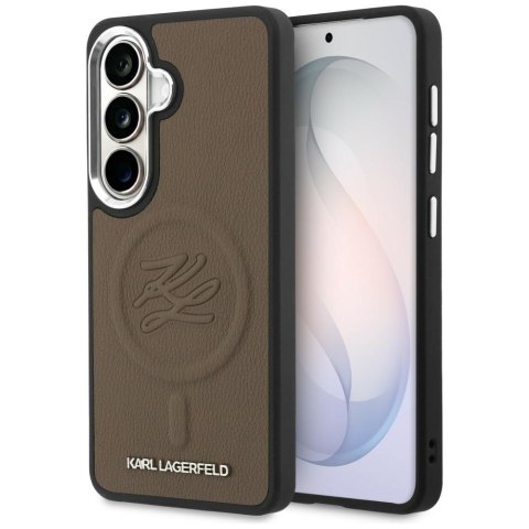 Karl Lagerfeld nakładka Embossed Ring Initials MagSafe do Samsung Galaxy S26 brązowa