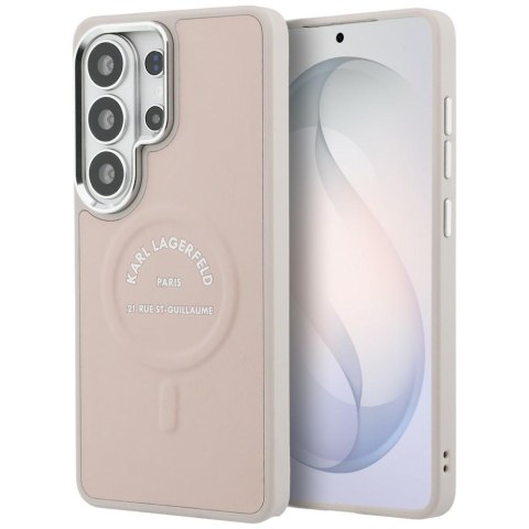 Karl Lagerfeld nakładka Embossed Ring RSG Logo MagSafe do Samsung Galaxy S26 Ultra różowa