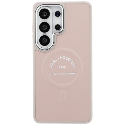 Karl Lagerfeld nakładka Embossed Ring RSG Logo MagSafe do Samsung Galaxy S26 Ultra różowa