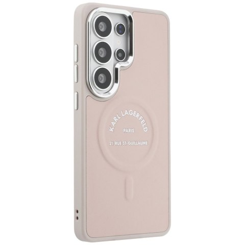Karl Lagerfeld nakładka Embossed Ring RSG Logo MagSafe do Samsung Galaxy S26 Ultra różowa