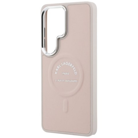 Karl Lagerfeld nakładka Embossed Ring RSG Logo MagSafe do Samsung Galaxy S26 Ultra różowa