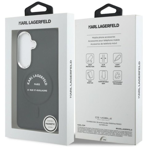 Karl Lagerfeld nakładka Embossed Ring RSG Logo MagSafe do Samsung Galaxy S26 czarna