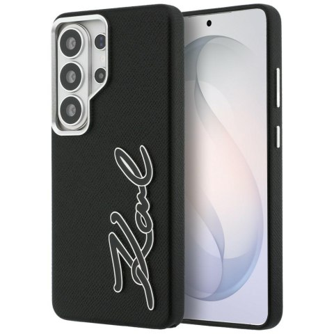 Karl Lagerfeld nakładka Grained Signature Metal Resin Logo do Samsung Galaxy S26 Ultra czarna