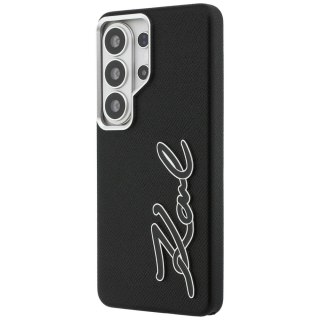 Karl Lagerfeld nakładka Grained Signature Metal Resin Logo do Samsung Galaxy S26 Ultra czarna