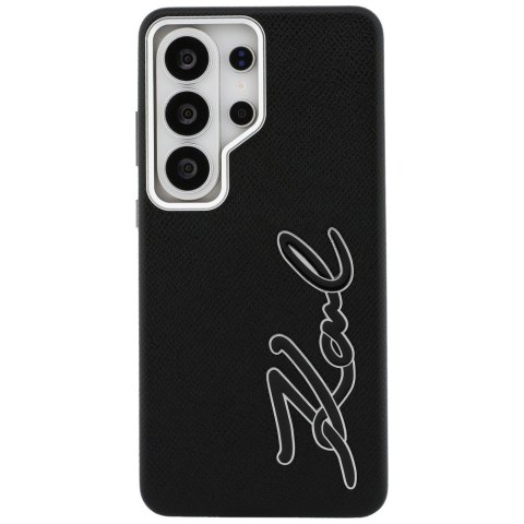 Karl Lagerfeld nakładka Grained Signature Metal Resin Logo do Samsung Galaxy S26 Ultra czarna
