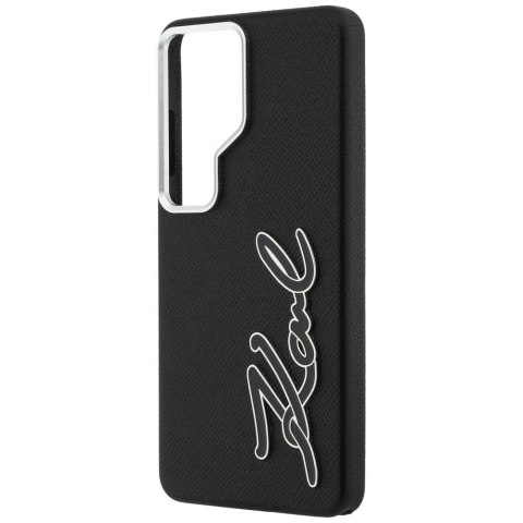 Karl Lagerfeld nakładka Grained Signature Metal Resin Logo do Samsung Galaxy S26 Ultra czarna