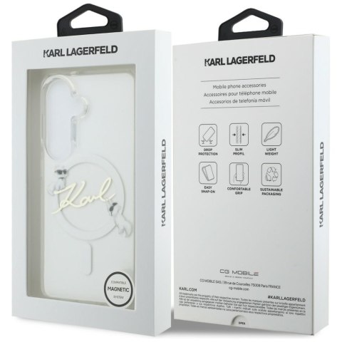 Karl Lagerfeld nakładka IML KC Script MagSafe do Samsung Galaxy S26 Plus przezroczysta