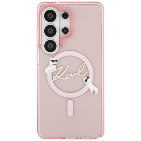 Karl Lagerfeld nakładka IML KC Script MagSafe do Samsung Galaxy S26 Ultra różowa