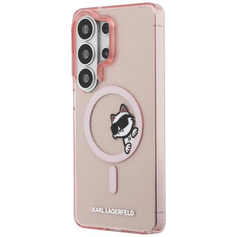 Karl Lagerfeld nakładka IML Peekaboo Choupette MagSafe do Samsung Galaxy S26 Ultra różowa
