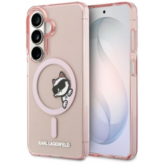 Karl Lagerfeld nakładka IML Peekaboo Choupette MagSafe do Samsung Galaxy S26 różowa